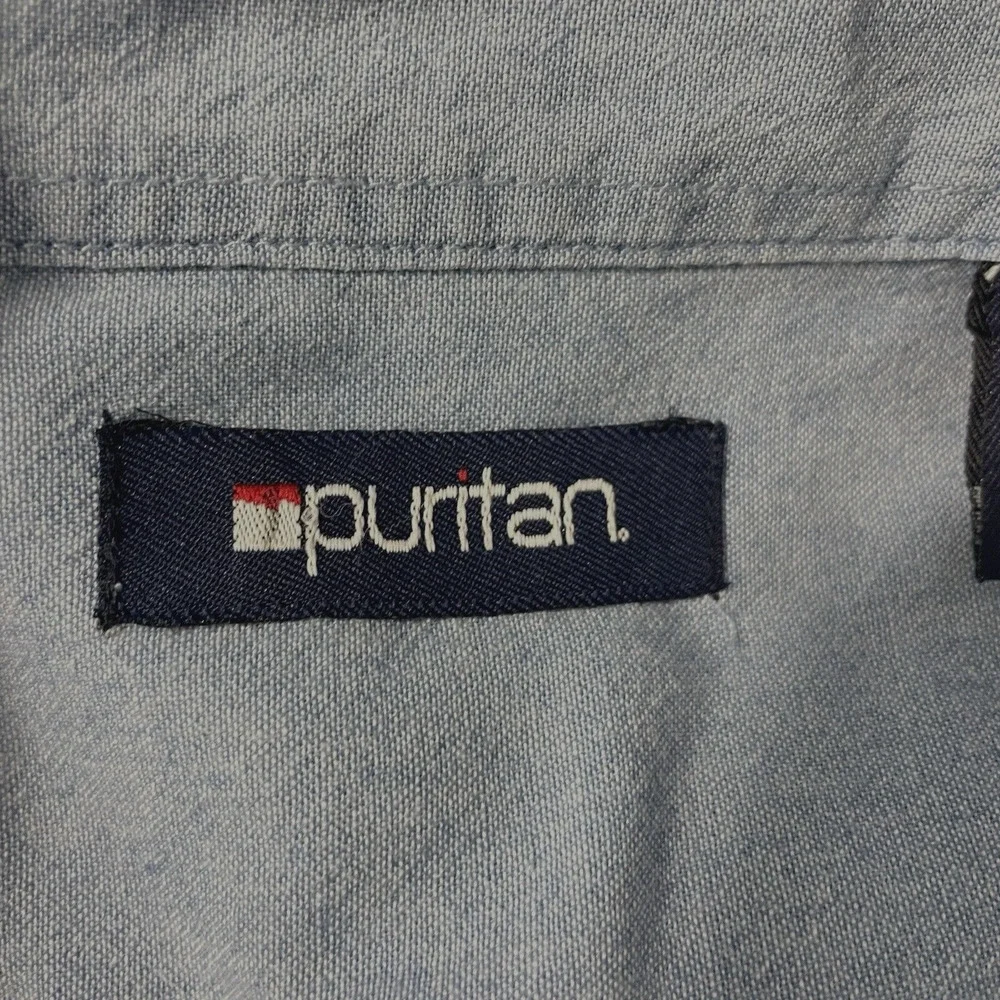 Puritan Men Blue Front Pocket Button Down Collar Shirt Blue SZ/XL - Picture 14 of 14